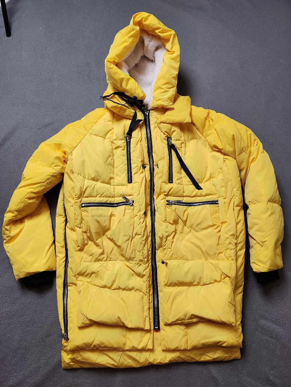 Orolay Yellow Hooded Down Puffer Jacket Coat Parka Size S – 90% Duck Down